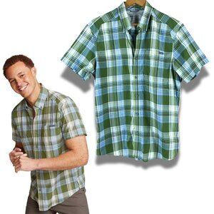 Men's EDDIE BAUER Pack It Tech Seersucker Button-Down Shirt MEDIUM